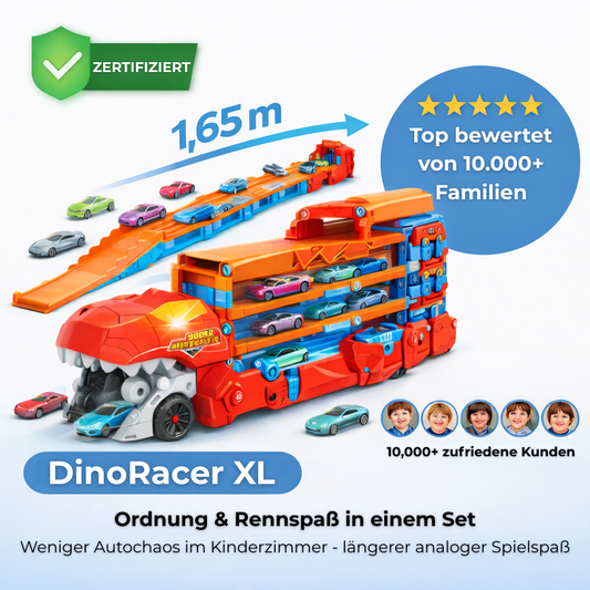DinoRacer XL – 2-in-1 Transport-Truck mit 1,65 m Rennbahn